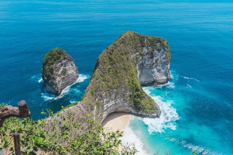Bali Beaches - two large rocks sticking out of the ocean