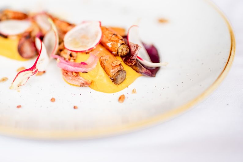 Vegetarian Dish - a close up of food on a plate