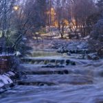 Rapid River - a river running through a forest covered in snow