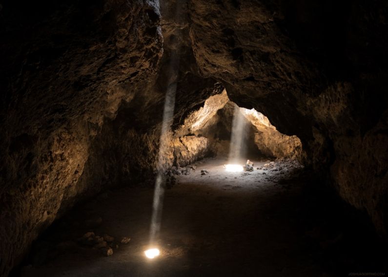 Cave Entrance - photo of light towards inside of cave