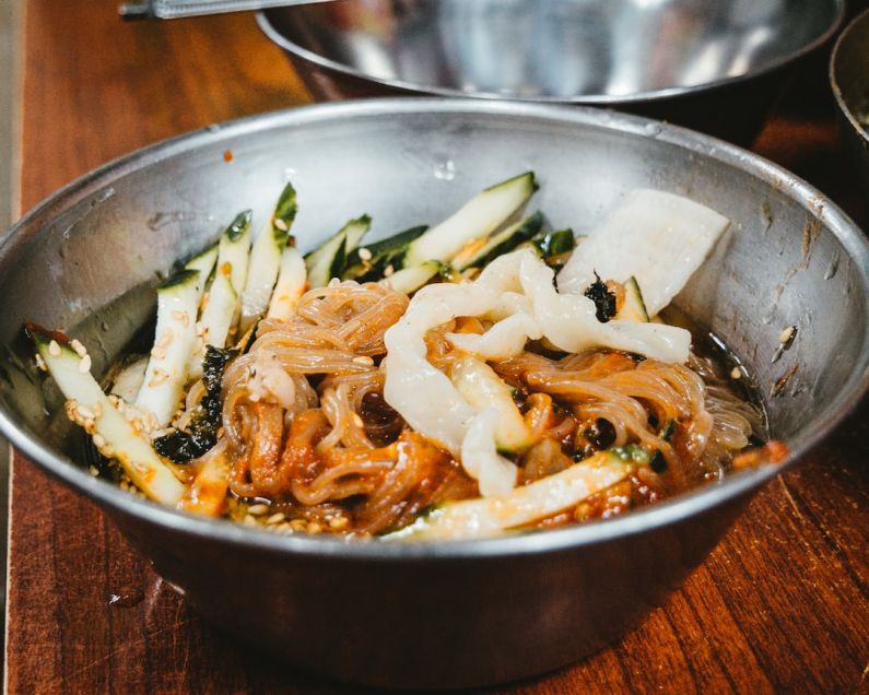 Pasta Bowl - cooked food in gray bowl