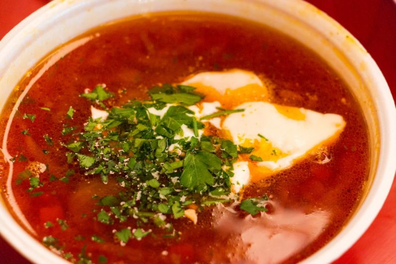 Russian Borscht - a bowl of soup